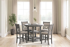 Best Furniture Outlet - Ashley Furniture - Wrenning Dining Room - DRM Counter Table Set (5/CN) / Gray - D425-223