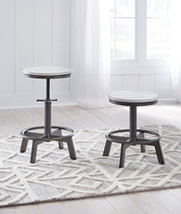 Best Furniture Outlet - Ashley Furniture - Torjin Dining Room - Counter Height Stool (Set of 2) / Vintage White - D440-224X2