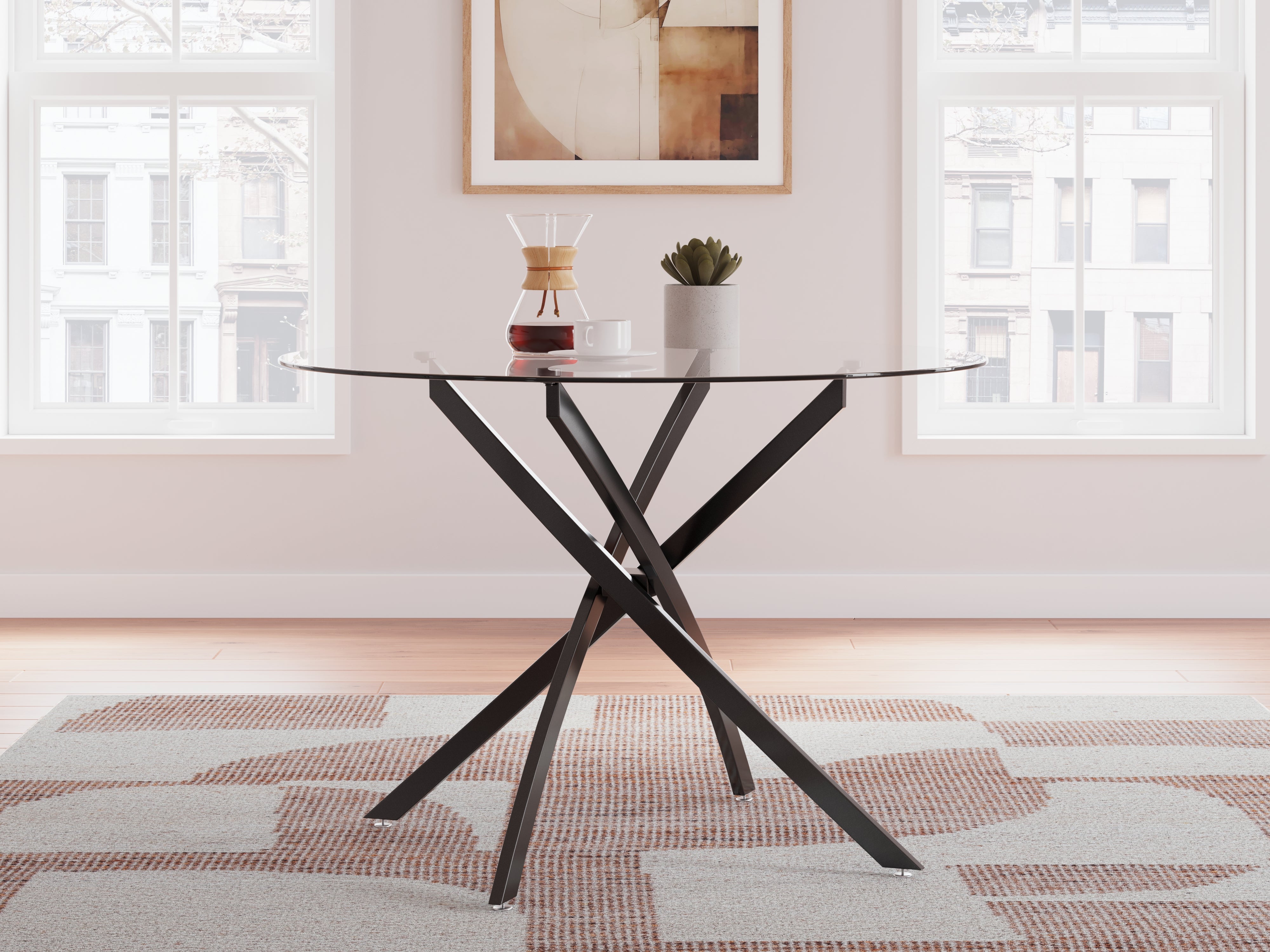 Best Furniture Outlet - Ashley Furniture - Pharwynn Dining Room - Round Dining Room Table / Black - D446-15