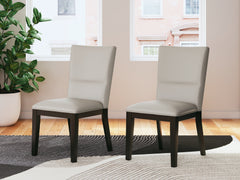 Best Furniture Outlet - Ashley Furniture - Glinari Dining Room - Dining Chair (Set of 2) / Taupe/Black - D476-01X2