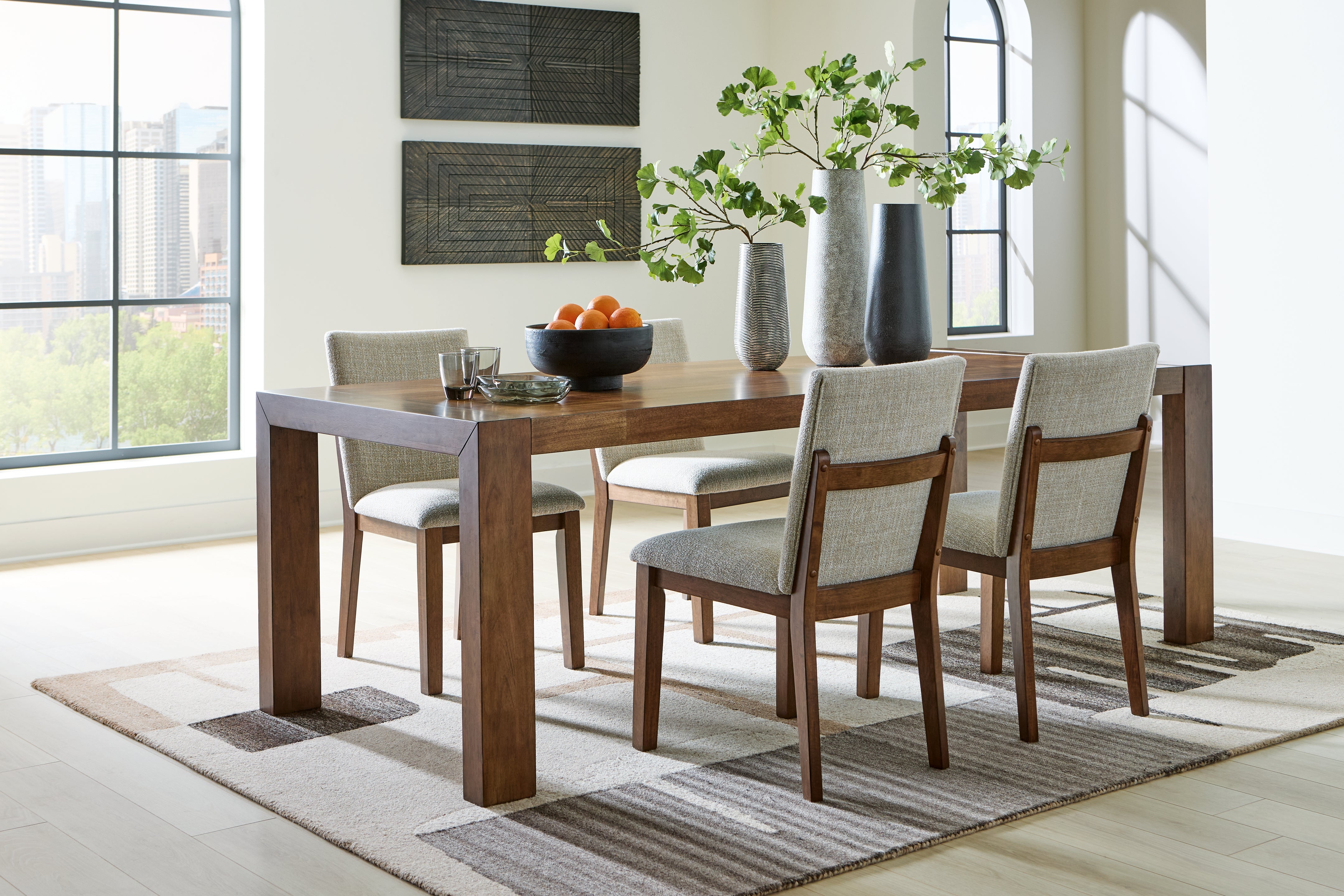 Best Furniture Outlet - Ashley Furniture - Kraeburn Dining Room - Dining Table and 4 Chairs / Brown - D496D1