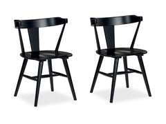 Best Furniture Outlet - Ashley Furniture - Gretlynn Dining Room - Dining Chair (Set of 2) / Black/Natural - D501-02X2