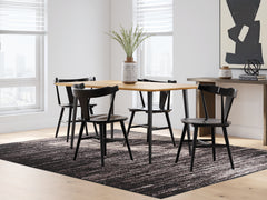 Best Furniture Outlet - Ashley Furniture - Gretlynn Dining Room - Dining Table and 4 Chairs / Black/Natural - D501D3