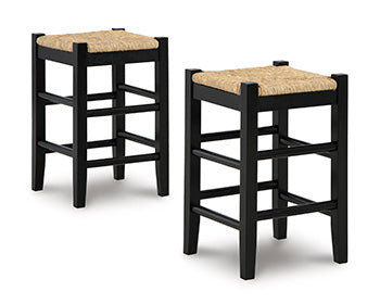 Best Furniture Outlet - Ashley Furniture - Mirimyn Dining Room - Counter Height Bar Stool (Set of 2) / Black - D508-124X2