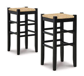 Best Furniture Outlet - Ashley Furniture - Mirimyn Dining Room - Bar Height Bar Stool (Set of 2) / Black - D508-130X2
