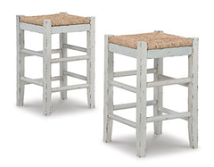 Best Furniture Outlet - Ashley Furniture - Mirimyn Dining Room - Counter Height Bar Stool (Set of 2) / White - D508-224X2