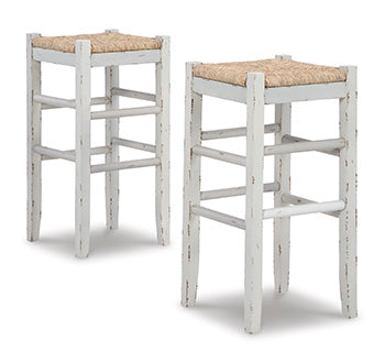 Best Furniture Outlet - Ashley Furniture - Mirimyn Dining Room - Bar Height Bar Stool (Set of 2) / White - D508-230X2