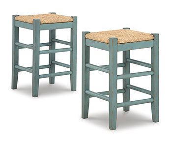 Best Furniture Outlet - Ashley Furniture - Mirimyn Dining Room - Counter Height Bar Stool (Set of 2) / Teal - D508-324X2