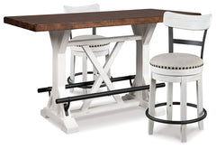 Best Furniture Outlet - Ashley Furniture - Valebeck Dining Room - Counter Height Dining Table and 2 Barstools / White - D546D13