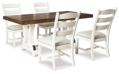 Best Furniture Outlet - Ashley Furniture - Valebeck Dining Room - Dining Table and 4 Chairs / Multi - D546D2