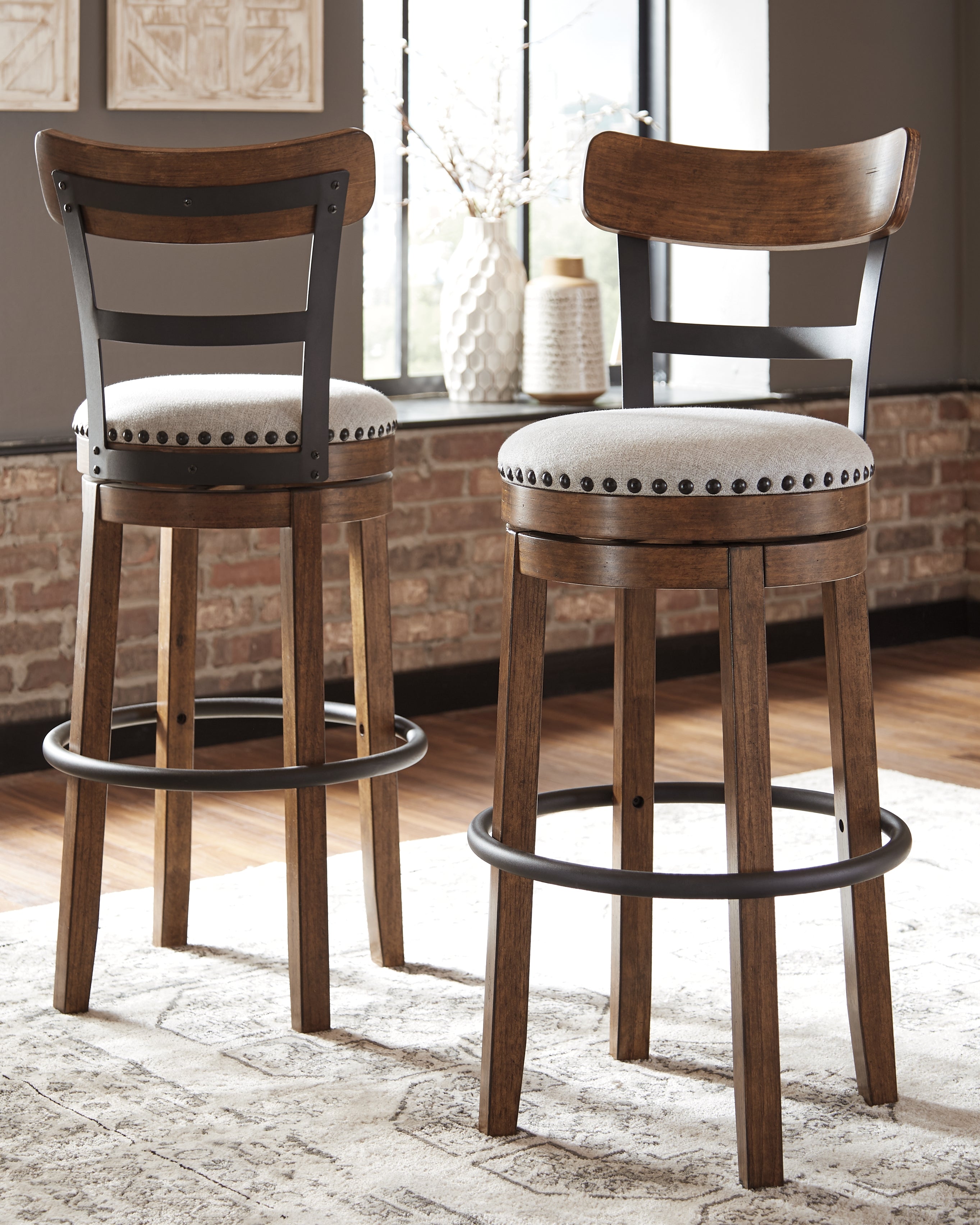 Best Furniture Outlet - Ashley Furniture - Valebeck Dining Room - Tall UPH Swivel Barstool(1/CN) / Brown - D546-430