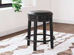 Best Furniture Outlet - Ashley Furniture - Valebeck Dining Room - UPH Swivel Stool (1/CN) / Black - D546-824
