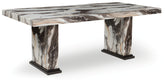 Best Furniture Outlet - Ashley Furniture - Jeshina Dining Table - Dining Table / Dark Brown/Beige - PCD581D4
