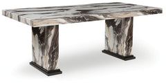 Best Furniture Outlet - Ashley Furniture - Jeshina Dining Table - Dining Table / Dark Brown/Beige - PCD581D4