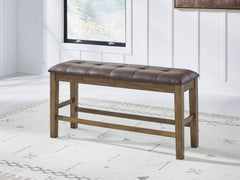 Best Furniture Outlet - Ashley Furniture - Urbinforte Dining Room - DBL Counter UPH Bench (1/CN) / Light Brown - PCD592-09