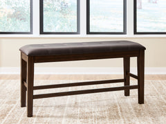 Best Furniture Outlet - Ashley Furniture - Haddigan Dining Room - DBL Counter UPH Bench (1/CN) / Dark Brown - D596-09