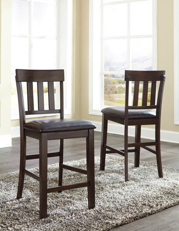 Best Furniture Outlet - Ashley Furniture - Haddigan Dining Room - Counter Height Bar Stool (Set of 2) / Dark Brown - D596-124X2