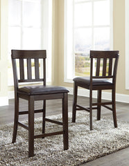 Best Furniture Outlet - Ashley Furniture - Haddigan Dining Room - Counter Height Bar Stool (Set of 2) / Dark Brown - D596-124X2