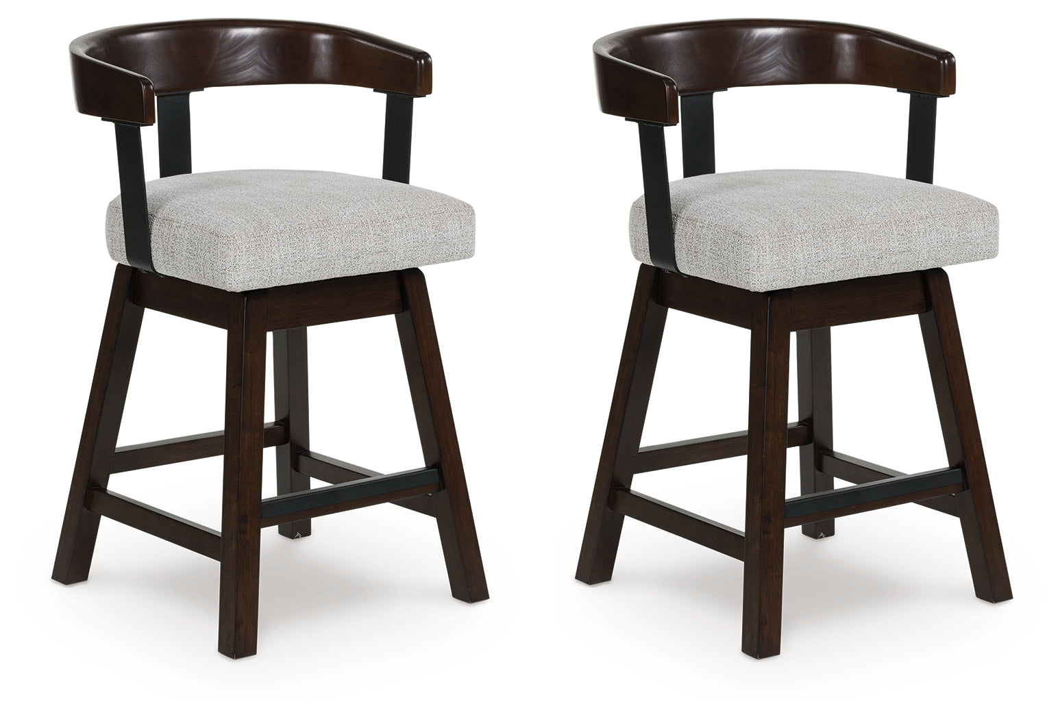 Best Furniture Outlet - Ashley Furniture - Haddigan Dining Room - Counter Height Barstool (Set of 2) / Dark Brown - D596-224X2