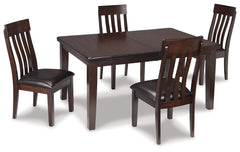 Best Furniture Outlet - Ashley Furniture - Haddigan Dining Room - Dining Table and 4 Chairs / Dark Brown - D596D1