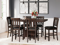Best Furniture Outlet - Ashley Furniture - Haddigan Dining Room - RECT DRM Counter EXT Table / Dark Brown - D596-42