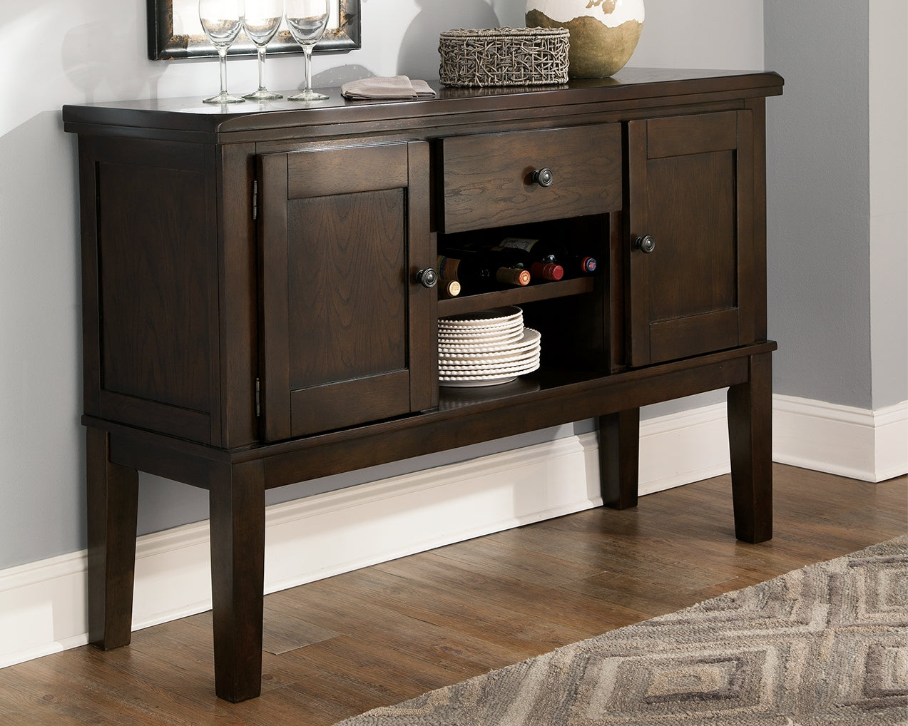 Best Furniture Outlet - Ashley Furniture - Haddigan Dining Room - Dining Room Server / Dark Brown - D596-60