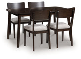 Best Furniture Outlet - Ashley Furniture - Mallenette Dining Table and 4 Chairs (Set of 5) - Dining Room Table Set (5/CN) / Merlot - PCD607-225