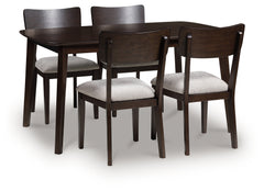 Best Furniture Outlet - Ashley Furniture - Mallenette Dining Table and 4 Chairs (Set of 5) - Dining Room Table Set (5/CN) / Merlot - PCD607-225