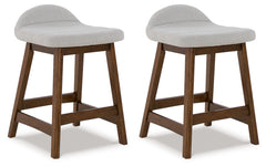 Best Furniture Outlet - Ashley Furniture - Lyncott Dining Room - Counter Height Bar Stool (Set of 2) / Light Gray/Brown - D615-124X2