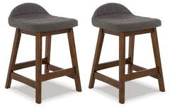 Best Furniture Outlet - Ashley Furniture - Lyncott Dining Room - Counter Height Bar Stool (Set of 2) / Charcoal/Brown - D615-224X2