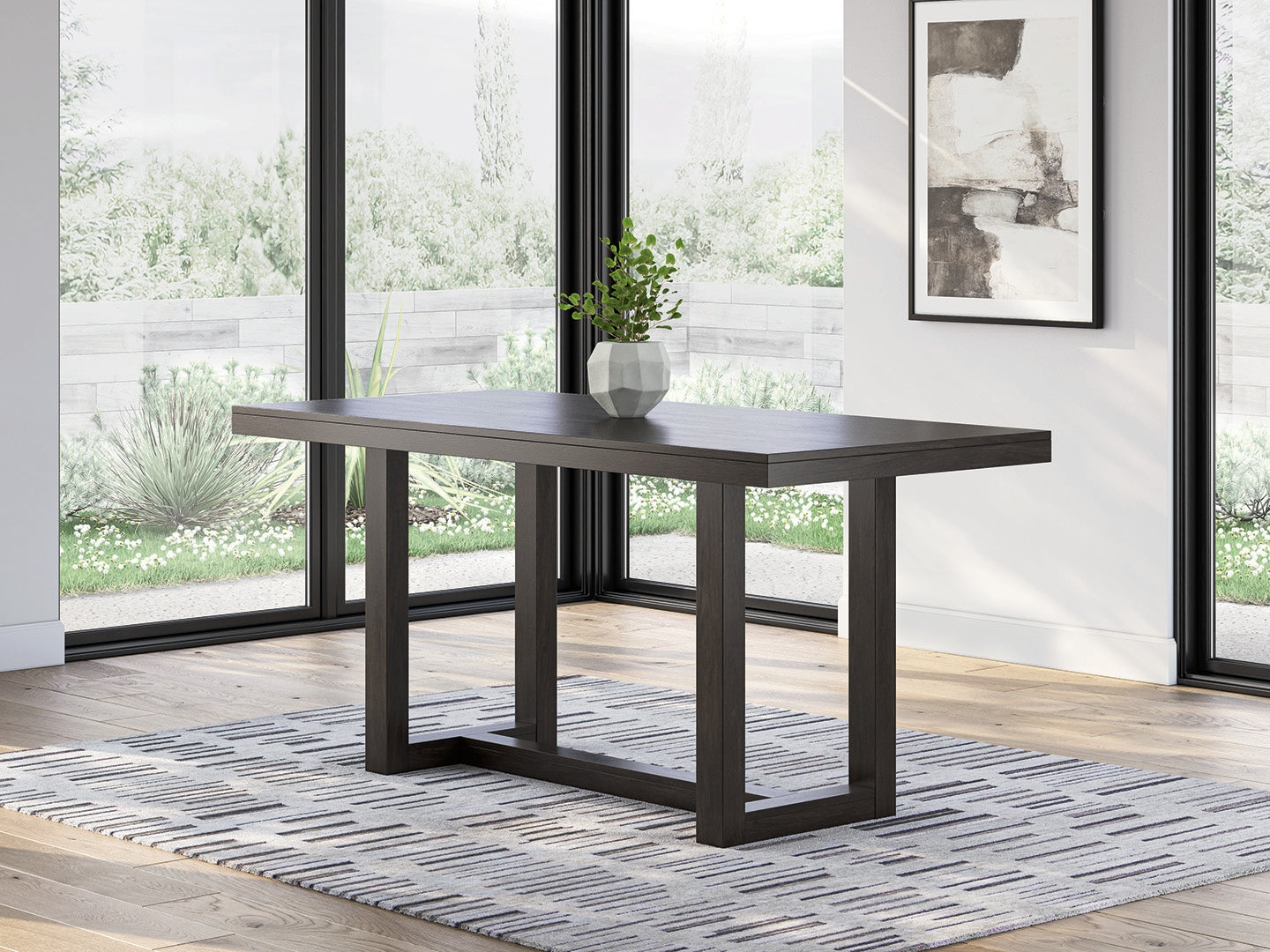 Best Furniture Outlet - Ashley Furniture - Neymorton Dining Room - RECT Dining Room Counter Table / Dark Grayish Brown - D618-13