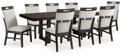 Best Furniture Outlet - Ashley Furniture - Neymorton Dining Room - Dining Table and 8 Chairs / Dark Grayish Brown - D618D3