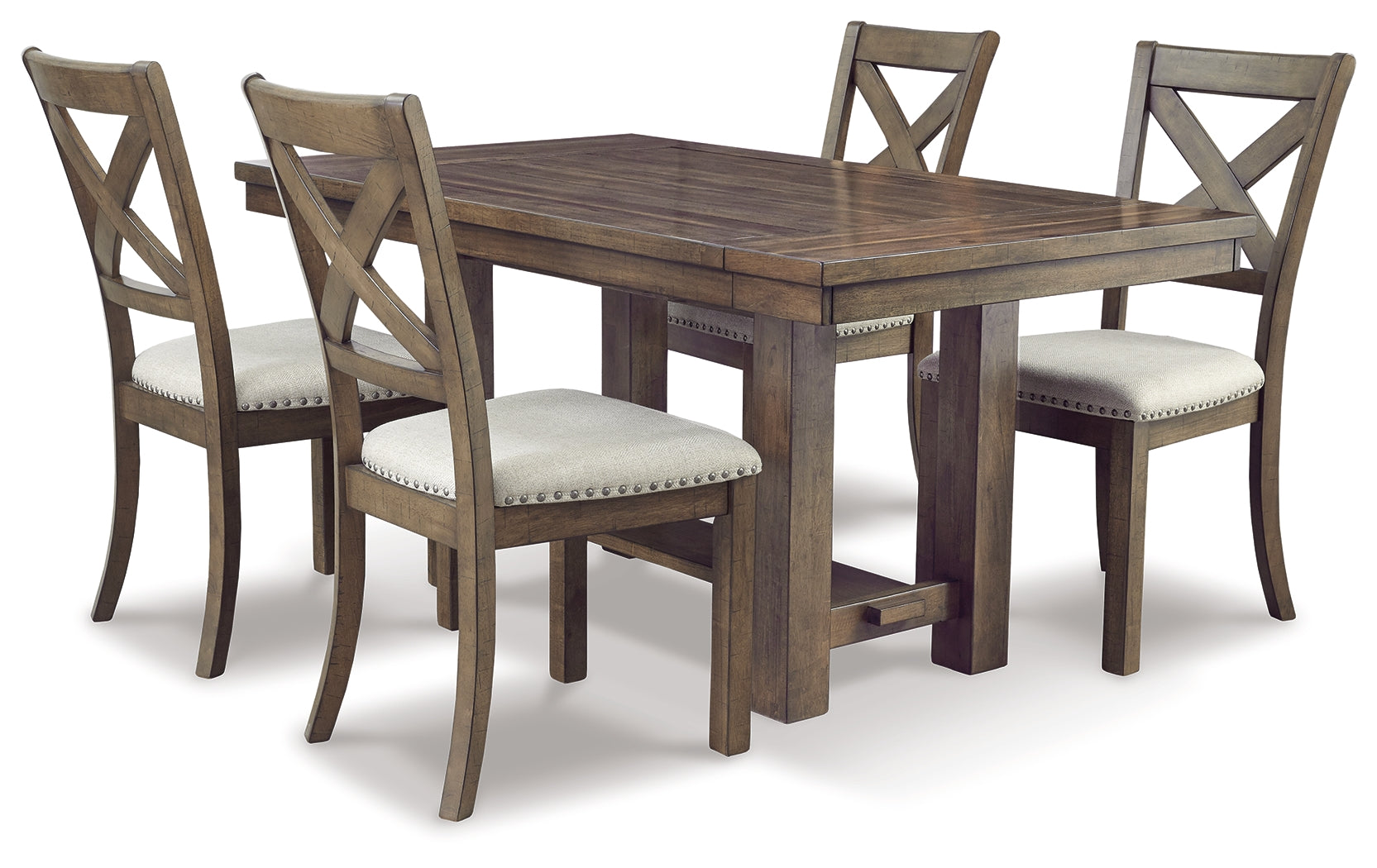 Best Furniture Outlet - Ashley Furniture - Moriville Dining Room - Dining Table and 4 Chairs / Beige - D631D5