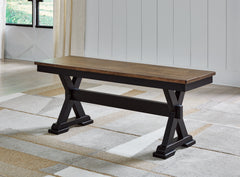 Best Furniture Outlet - Ashley Furniture - Wildenauer Dining Room - Large Dining Room Bench / Brown/Black - D634-00