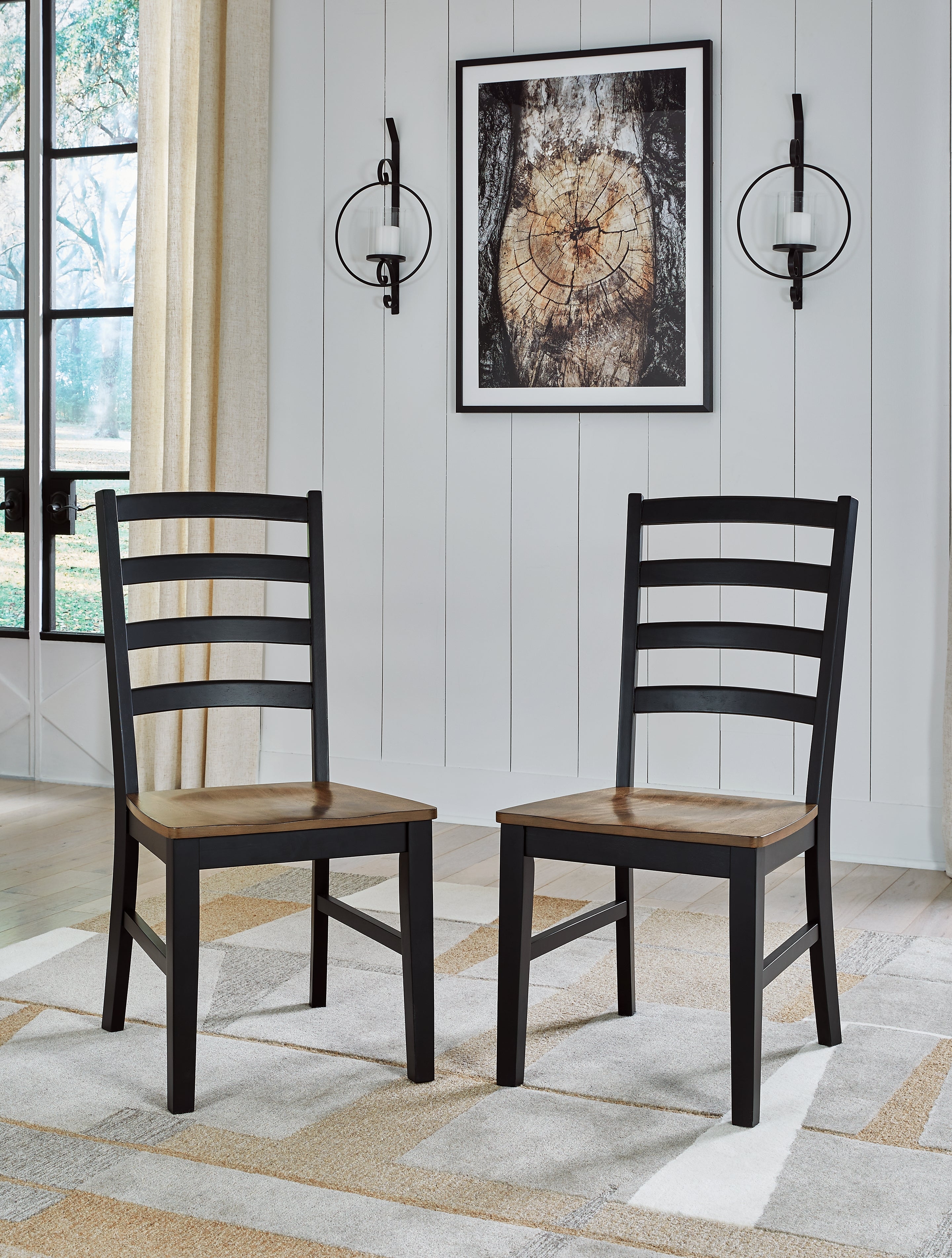 Best Furniture Outlet - Ashley Furniture - Wildenauer Dining Room - Dining Chair (Set of 2) / Brown/Black - D634-01X2