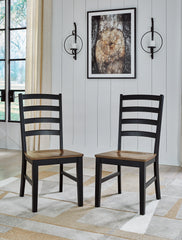 Best Furniture Outlet - Ashley Furniture - Wildenauer Dining Room - Dining Chair (Set of 2) / Brown/Black - D634-01X2