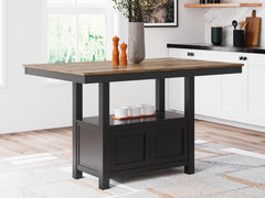Best Furniture Outlet - Ashley Furniture - Wildenauer Dining Room - RECT Dining Room Counter Table / Brown/Black - D634-13