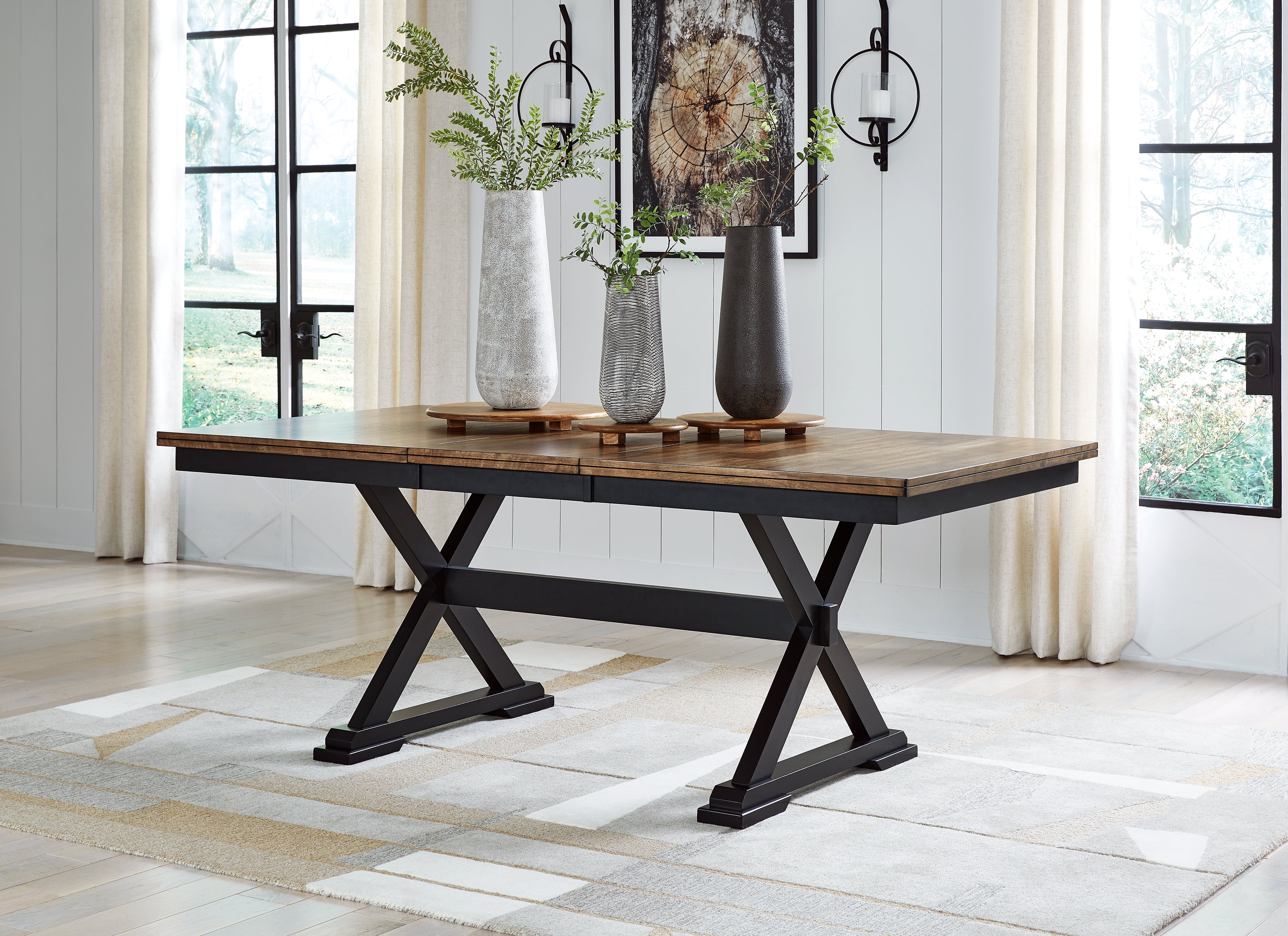 Best Furniture Outlet - Ashley Furniture - Wildenauer Dining Room - Bar Height Barstool (Set of 2) / Brown/Black - D634-230X2