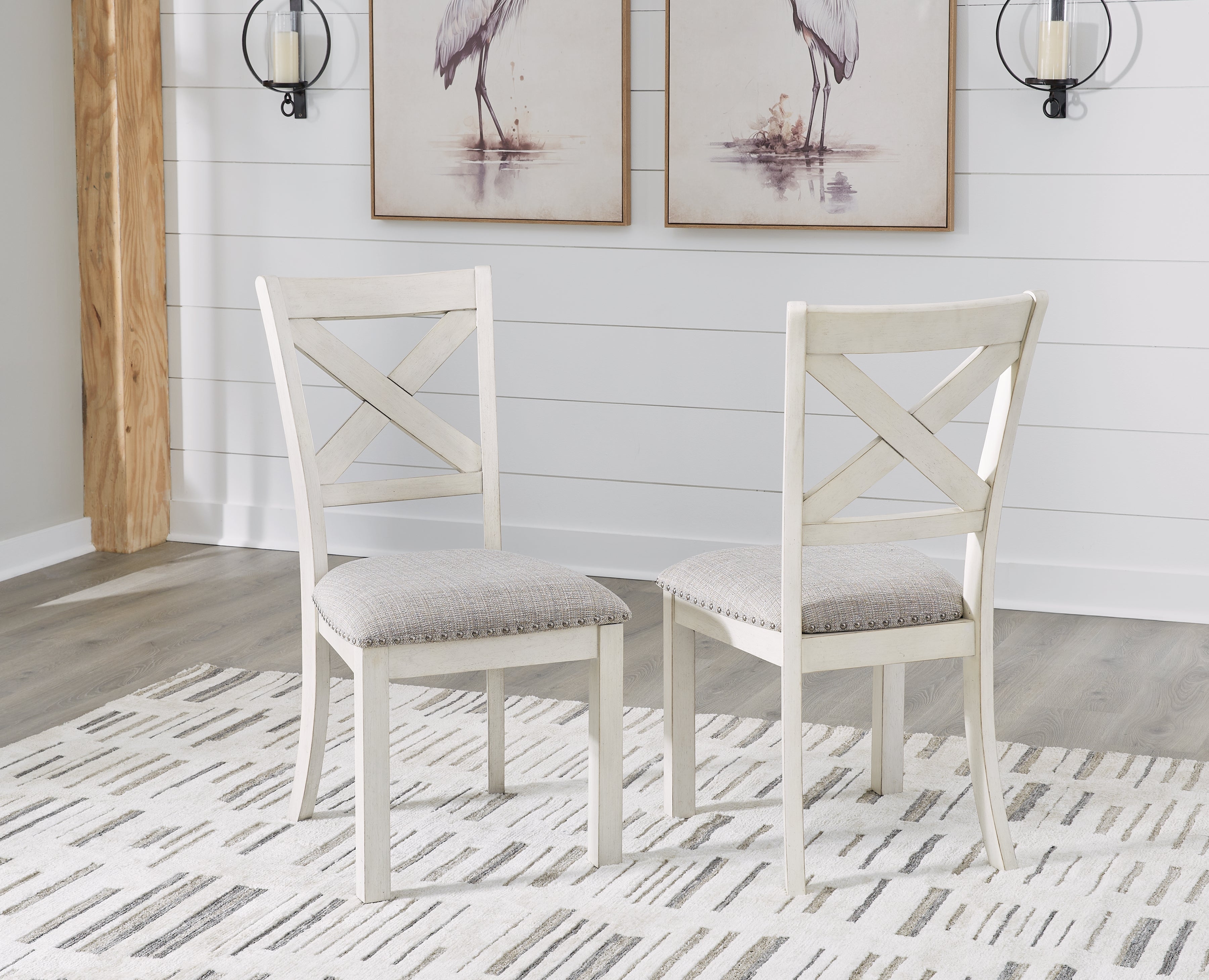 Best Furniture Outlet - Ashley Furniture - Robbinsdale Dining Room - Dining Chair (Set of 2) / Antique White - D642-01X2