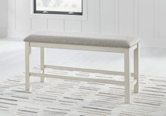 Best Furniture Outlet - Ashley Furniture - Robbinsdale Dining Room - DBL Counter UPH Bench (1/CN) / Antique White - D642-09