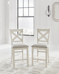 Best Furniture Outlet - Ashley Furniture - Robbinsdale Dining Room - Barstool (Set of 2) / Antique White - D642-124X2