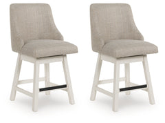 Best Furniture Outlet - Ashley Furniture - Robbinsdale Dining Room - Counter Height Barstool (Set of 2) / Antique White - D642-324X2