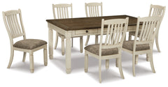 Best Furniture Outlet - Ashley Furniture - Bolanburg Dining Room - Dining Table with 6 Chairs / Two-tone - D647D8