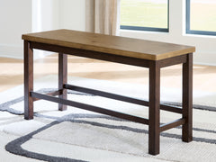 Best Furniture Outlet - Ashley Furniture - Rylandeen Dining Room - Double Counter Bench (1/CN) / Light Brown/Dark Brown - PCD651-09