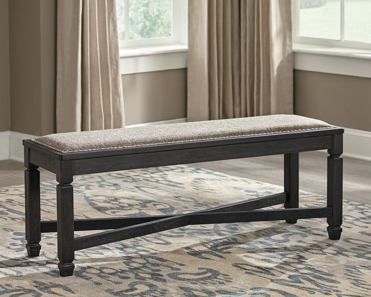 Best Furniture Outlet - Ashley Furniture - Tyler Creek Dining Room - Upholstered Bench / Black/Grayish Brown - D736-00