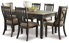 Best Furniture Outlet - Ashley Furniture - Tyler Creek Dining Room - Dining Table with 6 Chairs / Black/Gray - D736D7