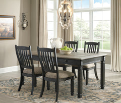 Best Furniture Outlet - Ashley Furniture - Tyler Creek Dining Room - Dining Table and 4 Chairs / Black/Grayish Brown - D736D1