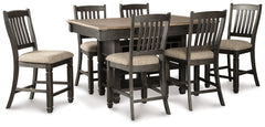 Best Furniture Outlet - Ashley Furniture - Tyler Creek Dining Room - Counter Height Dining Table and 6 Barstools / Black/Gray - D736D5