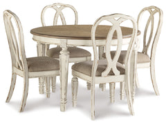 Best Furniture Outlet - Ashley Furniture - Realyn Dining Room - Dining Table and 4 Chairs / Chipped White - D743D2