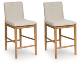 Best Furniture Outlet - Ashley Furniture - Isanti Dining Room - Counter Height Barstool (Set of 2) / Light Brown - D752-124X2